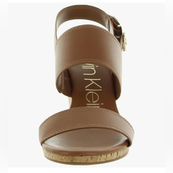 Calvin Klein Belle Natural Wedge Open Toe Sandal NEW NWOT - Size 9 - Picture 1 of 9